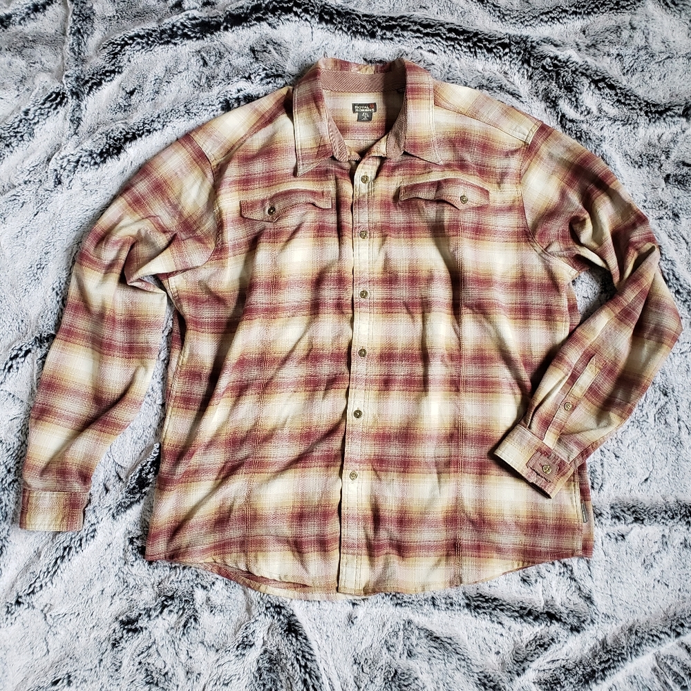 Royal Robbins Plaid Flannel Men's XXL Burgundy